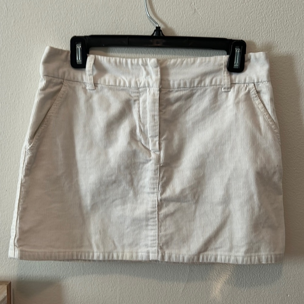 Vintage J Crew White Corduroy Mini Skirt